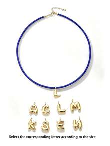 1Pc 14K Gilded Plated Letter Handmade Rope ChokerChoker, Alphabet Letter Necklaces, Boho Summer Beach Chain, Jewelry Gift For Women - 1P - View 32