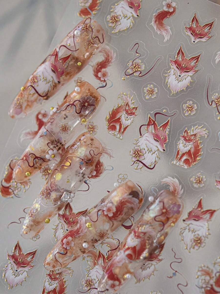 1 Metal Nail Art Luxury Sticker DIY New Style Chinese Nail Art Sticker High-End Feeling Chinese Style Linghu Nail Art Charm Accessory Sticker - Multicolor - View 1