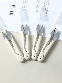 Portable Mini Scissors With Safety Cover, Compact Foldable Stainless Steel Blade Small Scissors, White Lightweight Handheld Craft Scissors, To Store In Pocket, Suitable For Scrapbooking, DIY Crafts, Office Paper Cutting, Student Campus Use And Daily Home Use - Multi-color - View 4