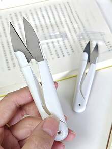 Portable Mini Scissors With Safety Cover, Compact Foldable Stainless Steel Blade Small Scissors, White Lightweight Handheld Craft Scissors, To Store In Pocket, Suitable For Scrapbooking, DIY Crafts, Office Paper Cutting, Student Campus Use And Daily Home Use - Multi-color - View 7