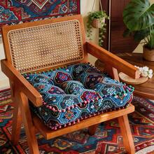 Bohemian Floral Pattern Thickened Linen Floor Mat, Soft Non-Slip Breathable Tatami Window Sill Slouchy Seat Cushion, Comfortable Meditation Pad, Suitable For Living Room, Bedroom, Balcony, Home Daily Use - Cushion - View 11