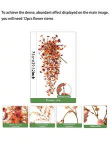 6/3/1pc-Artificial Autumn Flowers, Orange Brown Faux Chrysanthemum Daisy Plants, Suitable For Outdoor Decoration, Faux Silk Daisy Flower Plants, Realistic UV-Resistant Fake Autumn Flower Bunches, Realistic Non-Fading Hanging Autumn Decoration, Suitable For Outdoor Garden, Porch, Balcony, Patio, Windowsill, Indoor Home, Thanksgiving And Harvest Party - Multicolor - View 12