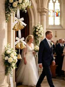 21pcs/Set Gold Bell Decorations, For Tabletop Centerpiece Decor, Small Wedding Tabletop Decor Bells - A - View 8