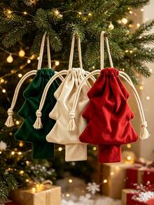 1 Peça Saco de Presente com Cordão em Formato de Árvore de Natal, Pingente de Decoração de Árvore de Natal, Saco de Armazenamento de Natal, Adequado para Armazenamento Doméstico, Suprimentos de Decoração de Árvore de Natal, Decoração de Quarto, Decoração de Quarto, Suprimentos de Decoração de Festa de Natal, Saco de Armazenamento de Pequenos Presentes de Natal, Temporada de Volta às Aulas, Halloween, Melhor Escolha de Presente de Natal para Amigos - Multicolorido - Visão 6