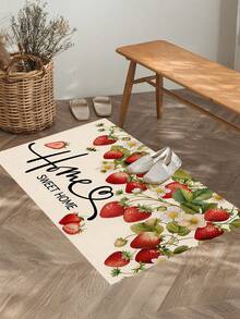 1/2pcs Diatomaceous Earth Mat, Vintage Strawberry Pattern, Super Absorbent, Non-Slip, Perfect For Bathroom, Kitchen And Dining Room, Quick Drying, Ideal Home Decor And Bathroom Mat Gift, Holiday Gift! - Multicolor - View 6