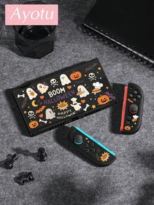Ayotu Ghost & Bat & Pumpkin Theme Switch Protective Case, Compatible With New Switch 2 (2025)/Switch NS/Switch OLED, Can Be Used In Docking Station Without Removing Protective Case, Universal Game Controller Protective Cover, Switch Game Accessories, Anti-Drop Anti-Scratch, Halloween Theme. - View 2