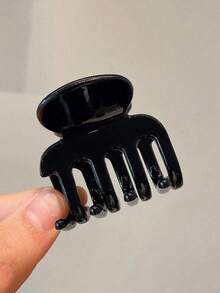 4pcs/1pc 4.5cm/1.77in Medium Hair Claw Clips, Solid Color Claw Clips In Black, Pink, Cream & Khaki, Minimalist Hair Accessories For Daily & Party - Multicolor - View 10