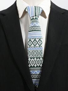 1pc Men's Fashion Casual Diamond Grid Striped Pattern Tie Comfortable Versatile Suitable For Daily Wear Shopping Business Party Banquet Date Matching - Multicolor - View 8