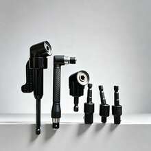 Set Aksesori Mata Bor Sudut Kanan, Termasuk 3 buah Adaptor Soket Putar 360° Ukuran 1/4" dan 3/8" untuk Kekuatan Benturan, 2 buah Adaptor Bor Sudut Kanan 105° dengan Tangkai Heksagonal, dan Mata Bor Sudut Kanan 90°. - Berbagai gaya - View 11