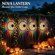 2.Mandala Diamond Design Solar Projection Wall & Table Lantern, Metal Pierced Iron Craft Night Lamp, Flexibleuse Fixture For WallMount, Hanging & Tabletop, Ornament For Desk, Patio, Courtyard, Halloween Christmas Easter Day Of The Dead Festival Decor - Mandala Diamond Pattern Projector Wall Lamp - View 15