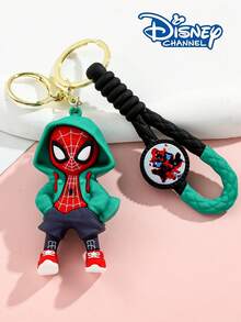 Disney Hooded Spider Keychain, Cartoon Superhero Silicone Pendant With Braided Wrist Strap Car Key Chain, Fashionable Bag Charm Pendant Small Gift For Women, Suitable For Daily Matching - Multicolor - View 5