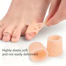 2/4/6/8/15pcs Silicone Toe Caps, Breathable Perforated Toe Protectors, Suitable For Running, Hiking, Skating And Dancing, Soft Elastic Washable Design, Toe Sleeves, Skin Color, Toe Separators, Gift For Parents - Multi-color - View 4