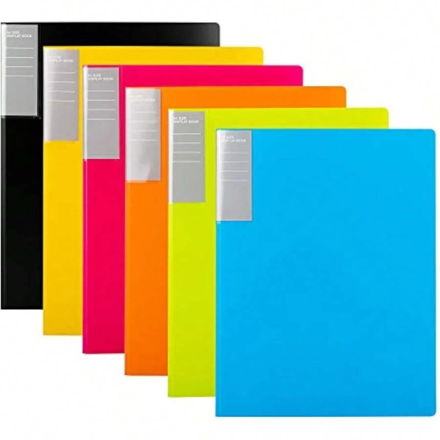 Basics Carpetas con fundas, A4, 30 fundas, 6 unidades, Multicolor - tipo de estilo como en la imagen - Ver 1