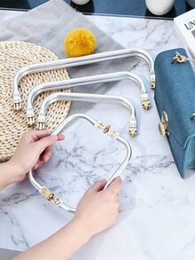 1pc Aluminum Square Purse Frame Clasp, Woven Bag Frame Accessories, Suitable For DIY Coin Purses, Cosmetic Bags, Jewelry Boxes, Creative Handmade Works, Old Bag Repair And Renovation, Handmade Purse Frame Material - Double Team - View 5