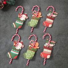 48pcs Christmas Stocking Lollipop Card Holders, Santa Claus & Gingerbread Man Pattern, Merry Christmas Home Decor, Christmas Decoration, Christmas Gift - Multicolor - View 10