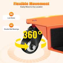 Ubfhonsi Household Mover - Triangle Moving Wheel -4-Piece Set Triangular Furniture Auxiliary Moving Tool - Black + Orange - View 2