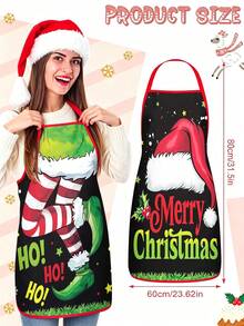 1/2/4pcs Christmas Apron, Fun Apron, Suitable For Kitchen Cooking, Festivals And Parties. It's Also A Great Gift To Give To Friends. - Multicolor - View 3