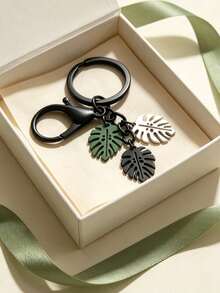 Monstera Leaf Keychain, Creative DIY Plant Combination Keychain, Car Keychain, Bag Charm, Anniversary Gift, Best Friend Gift, Gift For Him, Valentine's Day Gift, Holiday Small Gift, Gift For Friends And Family, Bag/Car Keychain - Multicolor - View 4