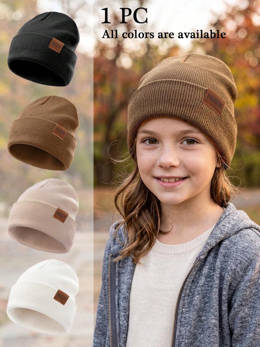 1pc Kids Fashion Car Logo Knit Hat, Unisex For Boys And Girls, Vintage ...