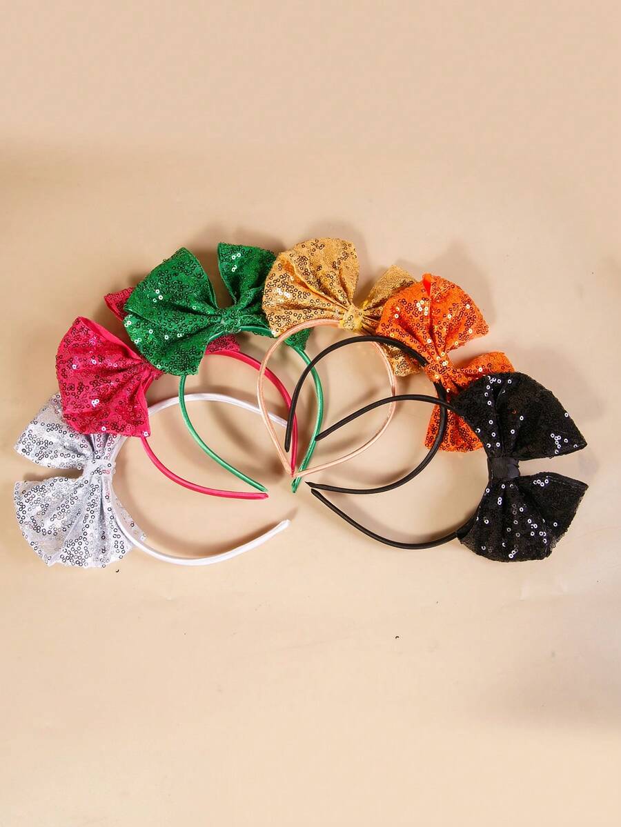 6PCS Colorful Solid Color Headbands For Festivals - Multicolor - View 1