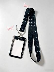 Fashion Polka Dot Print Card Holder Pendant Bag, Charming Keychain Wallet, Business Credit Card Holder, Unisex Minimalist Design - Multicolor - View 7