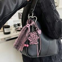 Gantungan Kunci Motif Leopard Beruang Renda Hati Gaya Retro Baddie untuk Tas Ransel dan Dompet, Aksesori Tas Tangan - MultiWarna - View 2