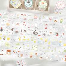 1pc Misty Thin Washi Tape Salt-Style Scrapbooking Collage Dessert Handmade Stamp Decorative Tape - Multicolor - View 2