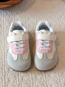 Children's Sports Shoes Wide Fit Hook And Loop Girls' Sneakers Flat Thin Sole Daily Commute Versatile Shoes - Pink - View 1