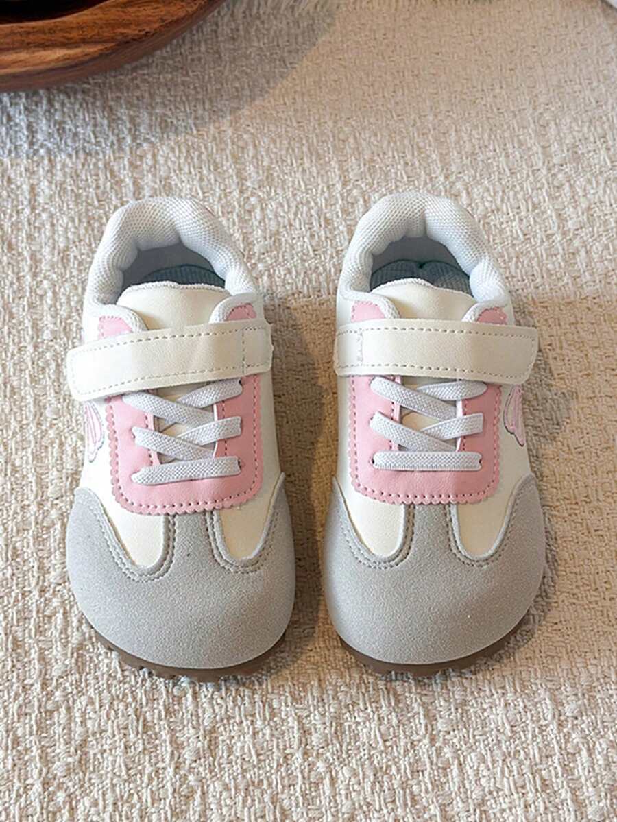 Children's Sports Shoes Wide Fit Hook And Loop Girls' Sneakers Flat Thin Sole Daily Commute Versatile Shoes - Pink - View 1