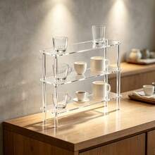 Acrylic Display Stand, Desktop Cup Storage Rack, Sturdy Countertop Organizer, Suitable For Mugs, Water Cups, Decorative Items Collection, Kitchen Cabinet Decor - Multi-color - View 5
