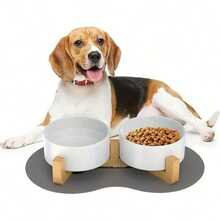 Spill-Proof Ceramic Double Pet Bowl, Universal For Cats And Dogs - Non-Slip, Easy To Clean, Durable, Includes Dog Food Bowl And Water Bowl Set - 500ml - View 8