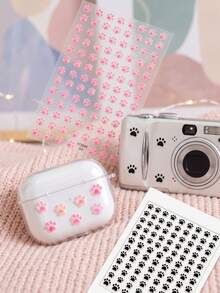 2styles Dual-Color Paw Print Decorative Stickers, Easy-Peel Adhesive Backing, Secure Adhesion, Customizable Layout, Suitable For Phone Cases, Water Bottles, Digital Accessories, Storage Containers And Other Item Exterior Customization - Decorative Stickers - View 2