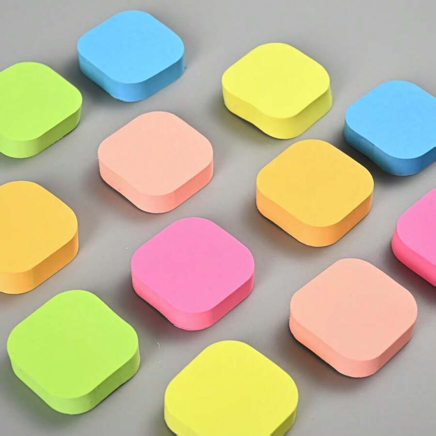 Solid Color Round Sticky Notes, Index Tabs Mini Memo Pads For Daily Task Planning And To-Do Lists, Random Assortment - Vibrant Random Combination, Easy To Use, Efficient For Note-Taking And Organizing - Ideal Paper Sticky Notes For Students, Office And Home. - A - View 1