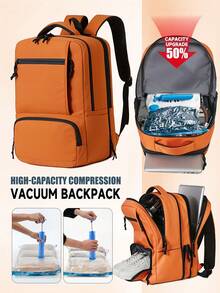 Myco Large Capacity Expandable Travel Vacuum Compression Backpack With Vacuum Pump Combo Set, Suitable For Cabin Bag Backpack 45x30x27CM, Easy Jet Travel Bag, Carry-On Backpack, 15.6 Inch Laptop Backpack, Underseat Cabin Bag - Multicolor - View 13