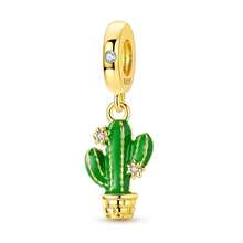 1pc Silver-Plated Plant & Flower Beaded Pendant, Color-Blocked Gold-Plated Cactus, Sunflower, Ladybug & Dragonfly Combination, Colorful Enamel & Rhinestone Fresh Natural Style, Suitable For Bracelet & Necklace, Perfect For Handmade DIY Jewelry Making & Mori Style Daily Gifts - Multicolor - View 13