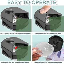 1pc DIY Round Corner Trimmer R4 Chamfer Cutting Tool Manual Photo Paper Card Right Angle Sharp Angle Arc Trimming Paper Cutter School Supplies - Purple - View 9