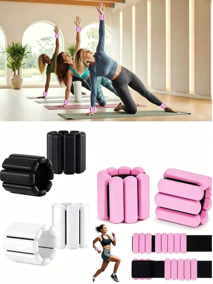 2pcs/2lbs (1lb Each) Adjustable Invisible Weighted Wristbands, Universal For Hands And Feet, Hook And Loop Strap Non-Slip Skin-Friendly, Freely Control Weight Intensity, Suitable For Strength Training, Running, Jumping, Posture Training
