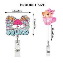 1pc Christmas Element Acrylic Doctor Nurse Retractable Badge Reel ID Card Holder - Multicolor - View 2