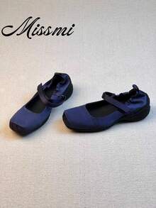 Design-Driven Functional Style Ballet Sneakers For Women, 2025 New Thick Sole Mary Jane Shoes - Blue - View 2