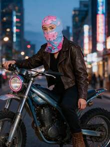 Musion 1/2pcs Women's Floral Print Balaclava, Exquisite Flower Pattern Full Head Cover, Lightweight Quick-Dry Breathable Elastic Helmet Liner, Suitable For Cycling, Motorcycle And Outdoor Activities - Multicolor - View 4