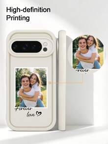 1件客製化照片透明保護手機殼，適用 Pixel 10a/Pixel 9 Pro/9 Pro XL/9A/Pixel 8 Pro/7 Pro XL/6A/11a/11 Pro 系列情侶手機殼 10 Pro/10a/10 Pro XL Android 機型，S26 S25U S24 A55/A56 Apple 18 Pro Max 18 17 Pro Max 16 Plus 高級質感 - 白色 - 查看 3