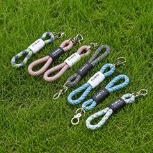Multifunctional Braided Rope Keychain 10-In-1 Wrist Strap, Equipped With Heavy Duty Climbing Carabiner Clip, Suitable For Camping Hiking Outdoor Daily Use, Men & Women Outdoor Enthusiasts, EDC Durable Hanging Rope, Camera Water Bottle Key Earphone Case Bag Pendant - Multicolor - View 4