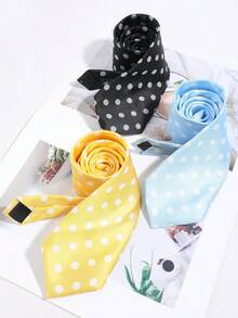 Vintage Polka Dot Neck Tie, Business Party Preppy Style Suit Accessory For Men Women - Multicolor - View 1