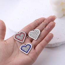 1pc Rhinestone Heart Charms With Split Rings, Sparkling Alloy Keychain Pendants For Bags, Keys, Pouches & DIY Accessories - Single Piece - View 10