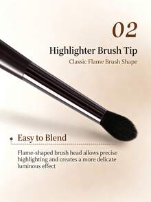 BAILIFOREVER 1/2pcs Dual-Ended Contour Brush/Highlighter Brush Dual-Ended Makeup Brush - Mocha Brown - View 4