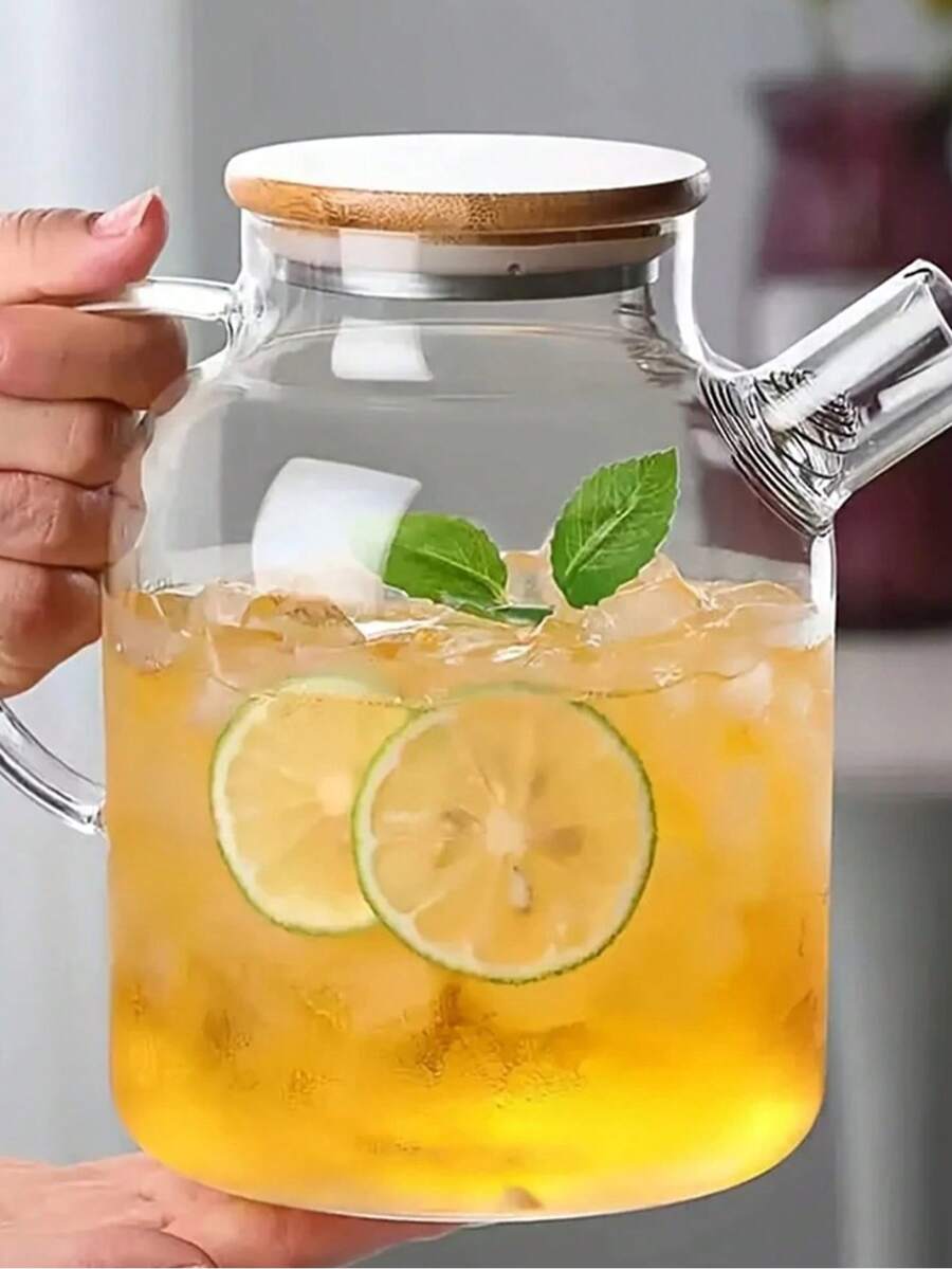 Large Capacity Glass Teapot, Heat-Resistant Water Kettle, Suitable For Steaming Juice, Fruit And Iced Tea, Home Kitchen Accessories - Multicolor - View 1