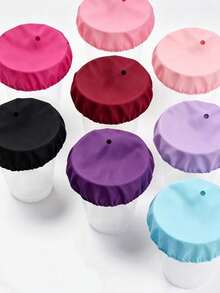 10/5/1pc Beverage Cup Covers, For Alcohol Protection, Reusable Waterproof Fabric Beverage Cup Covers, With Straw Hole, Prevent Beverage From Being Spiked In Bars - Multicolor - View 6