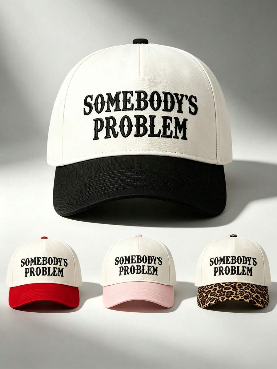 1pc Men Hat 'SOMEBODY'S PROBLEM' Embroidered Hats For Men, Adjustable Design, Perfect For Parties, Travel, Outdoor Activities, And Sun Protection