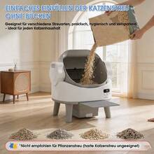 DEVOKO Self-Cleaning Automatic Cat Litter Box Open Design, 12L Large Waste Bin, Odor Reduction, Removable Washable Parts, Litter Trapping Mat, Suitable For Cats 1.5-10kg - White - View 3