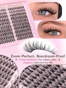 YIDUO 300PCS C Curl Wispy Lash Clusters, Mixed Length 10‑16mm Individual Cluster Eyelashes, Ultra‑Thin Band DIY Lash Extensions For Clean Girl Daily Makeup - Multicolor - View 3